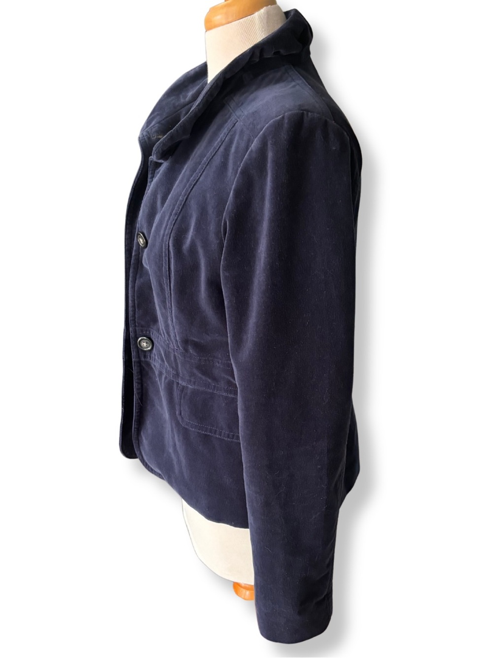 J.Crew Navy Cotton Velvet Blazer Jacket Size 12 Tailored Career Classic - Picture 2 of 7